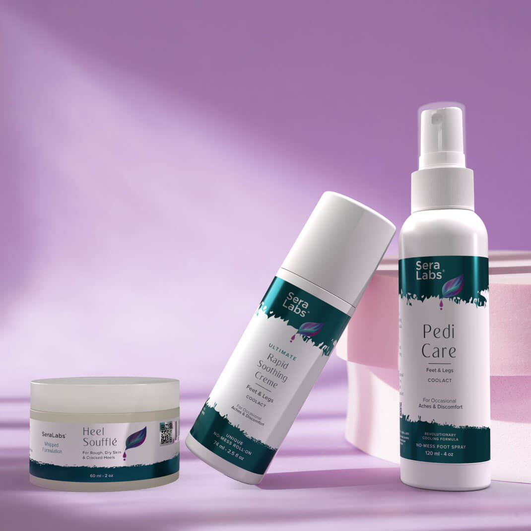 Sera Labs Best Foot Forward (BFF) Bundle Product Shot against a purple background.